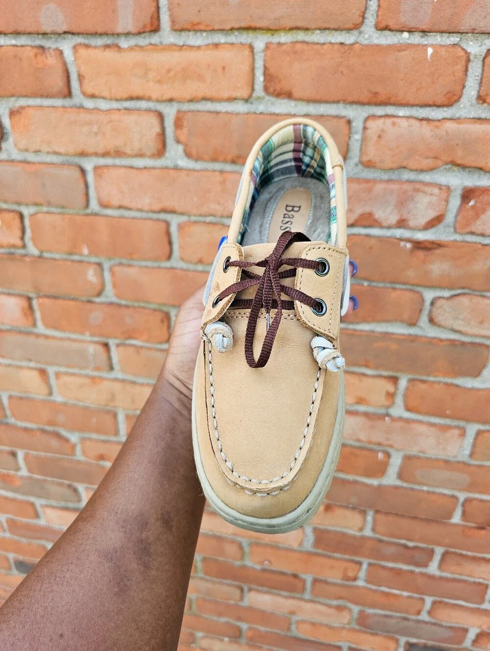 Bass Women’s Tan Leather Boat Shoes Size 7M